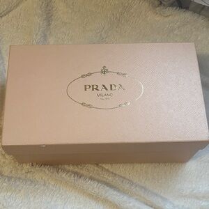 Prada Cream Box with Gold Emblem